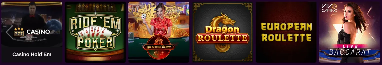 Avantgarde Casino table games
